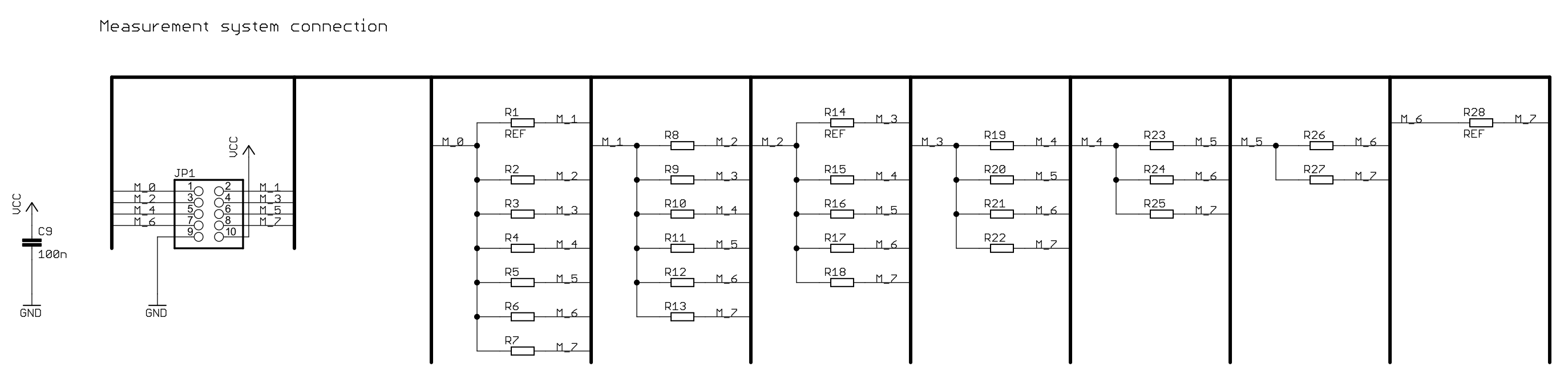 Measured board resistor connections